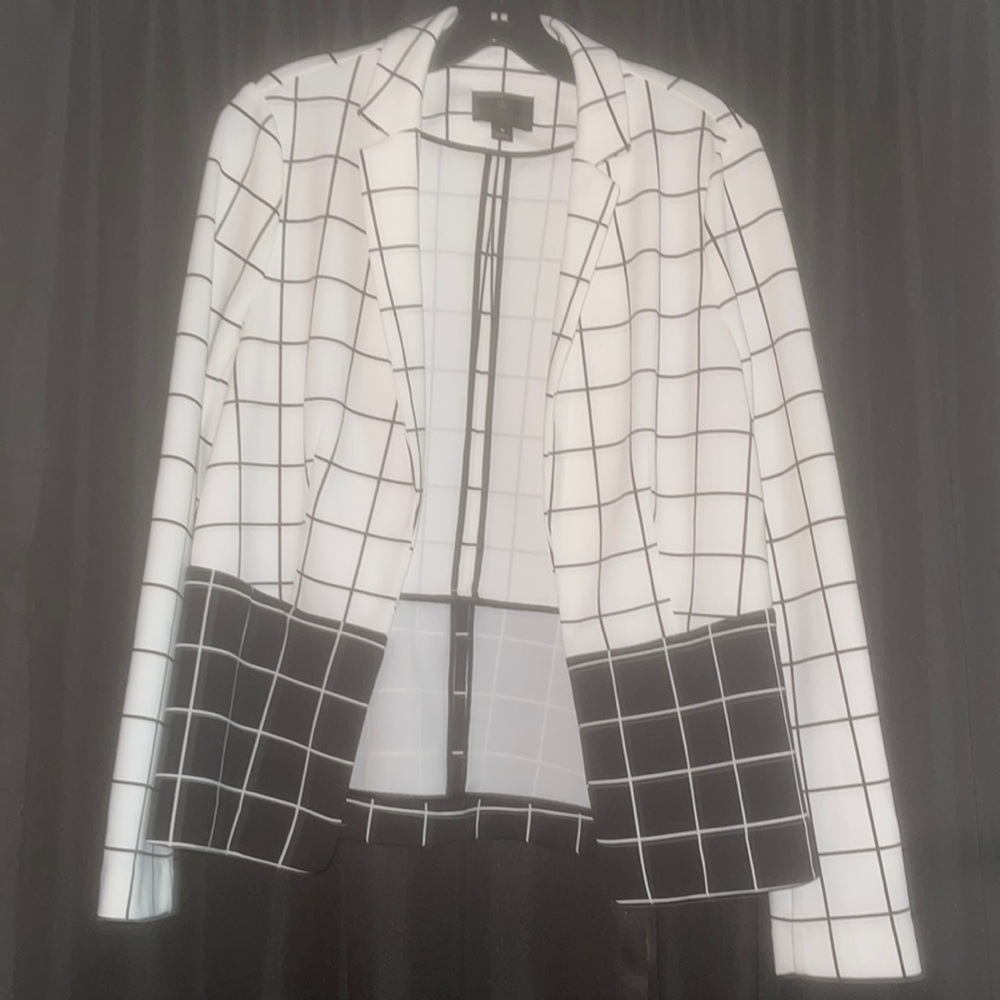 Checkered Colorblock blazer